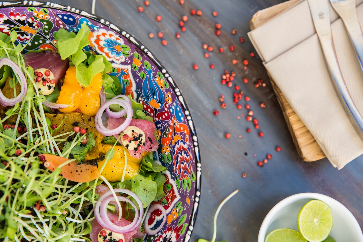 Amazing food with a very colorful but carefully curated menu for whatever suits you